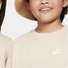 Nike Solid Color Crew Neck Pullover Long Sleeve Sweatshirt Kids Tops Beige FD3006-126