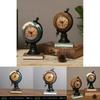 Resin Globe Clock Desk Decor For Home Office Living Room Creative Decoration Gift