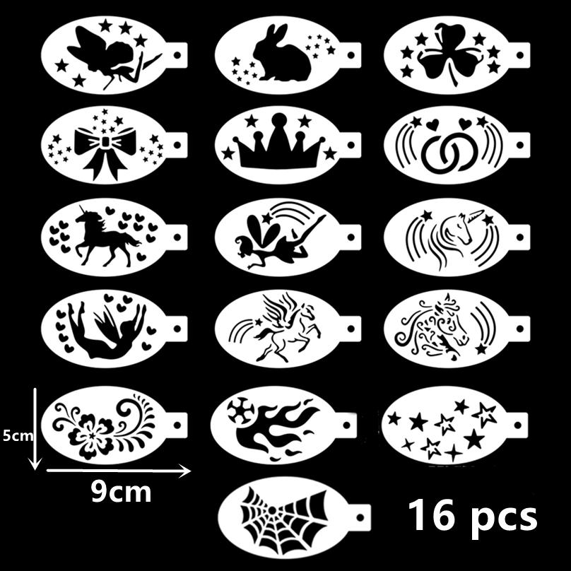 Kit di Stencil per Pittura Facciale, Modelli Riutilizzabili Vuoti per Tatuaggi Facciali e Body Painting, Strumenti Creativi DIY per Disegno per Bambini e Adulti