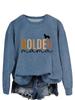 GOLDEN Mama European & American Women's Long-Sleeve T-shirt Pullover Sweatshirt for Spring & Autumn