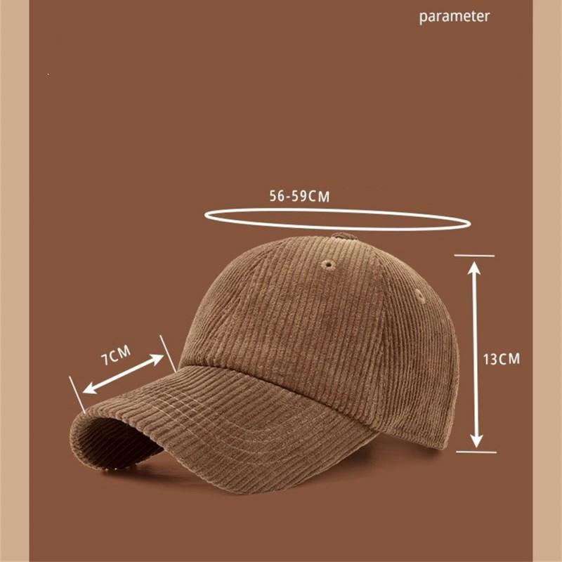 Spring Autumn Corduroy Baseball Caps Vintage Unisex Solid Color Baseball for Women Men Adjustable Outdoor Trucker Cap Hip HopHat