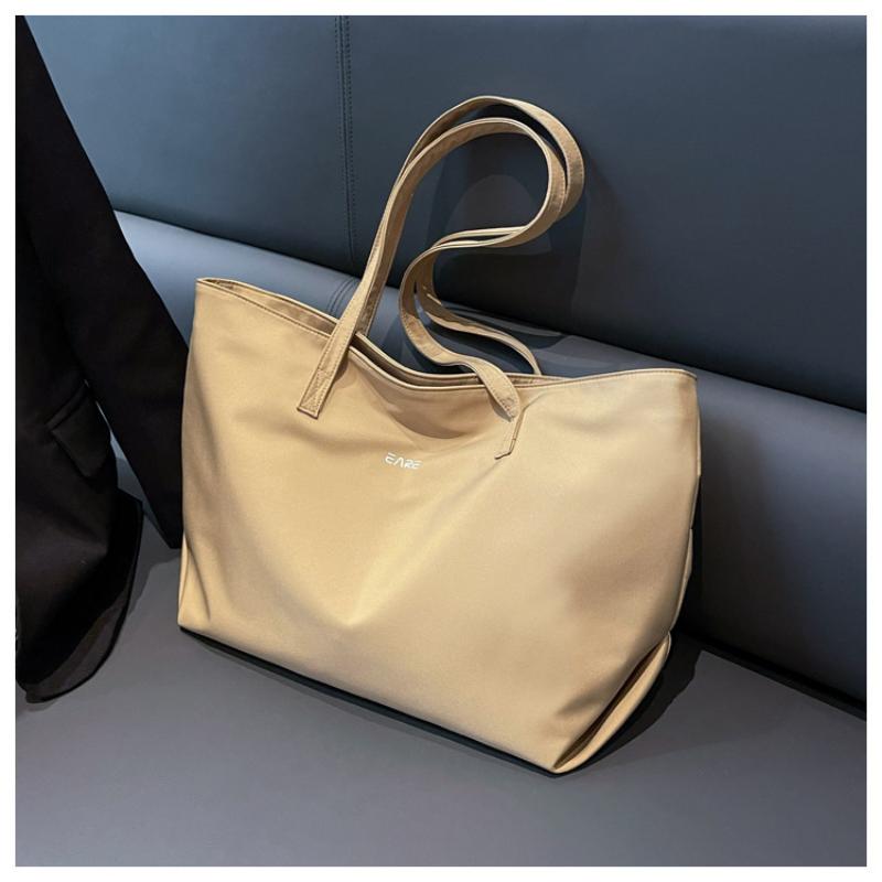 Solid Colored Cloth Bag Female Student Shoulder Bag Simple and Large Capacity Tote Bag Commuting Handbag