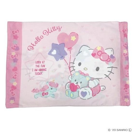 MORIPiLO childrens pillow Sanrio Hello Kitty gentle on skin 100 cotton cover washable low profile approximately 28x39cm (Hello Kitty)