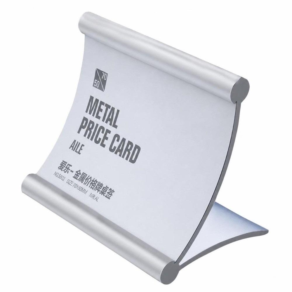 Aluminum Alloy Desktop Price Tag Stand Pull-out Label Display Stand Table Sign Holder Restaurant