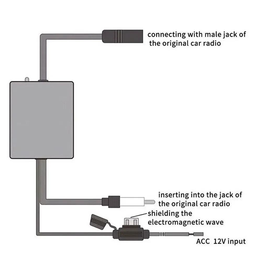 Universal 12V Car Radio Antenna Signal Booster Amplifier FM AM Reception Antiinterference for Android Head Unit Auto Aerial