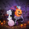 1,25M Forme de Chien Logo Gonflable Décor Fantôme d'Halloween Gonflé à l'Air Extérieur Décoration de Jardin Avec Lumière LED