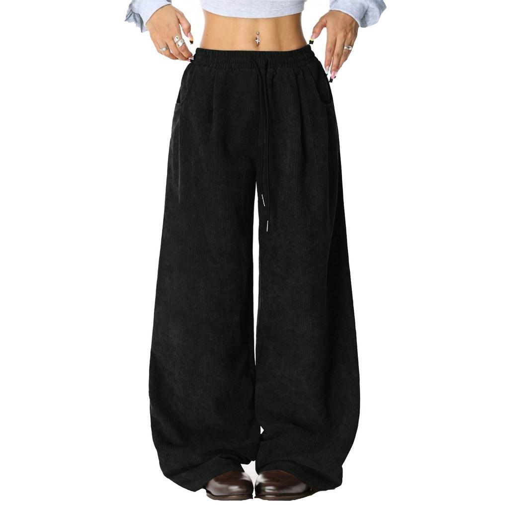 Women's Casual Loose Comfortable Fashionable Solid Color Wide Leg Pants
