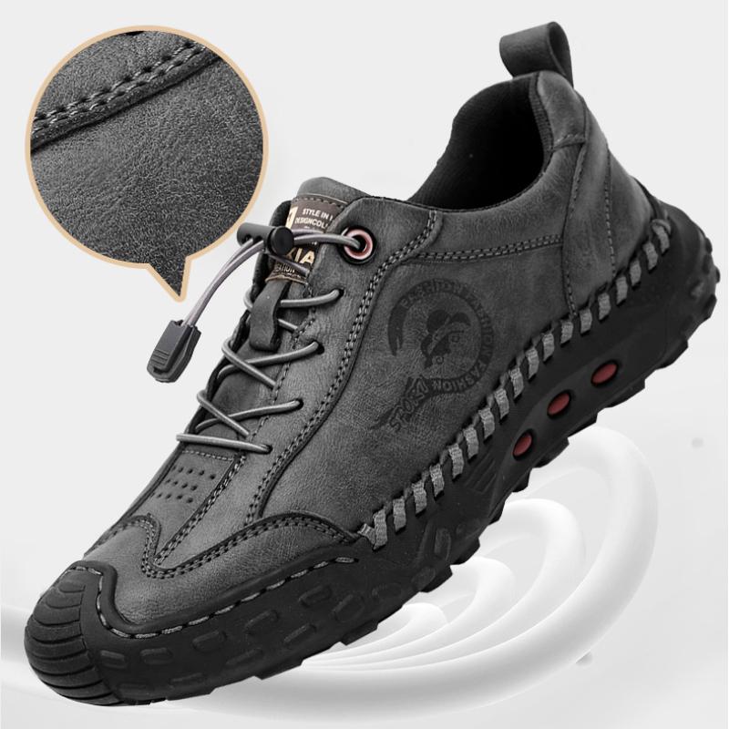 Fashion Men's Leather Casual Shoes Handmade Breathable Board Shoes Breathable Soft Working Shoes