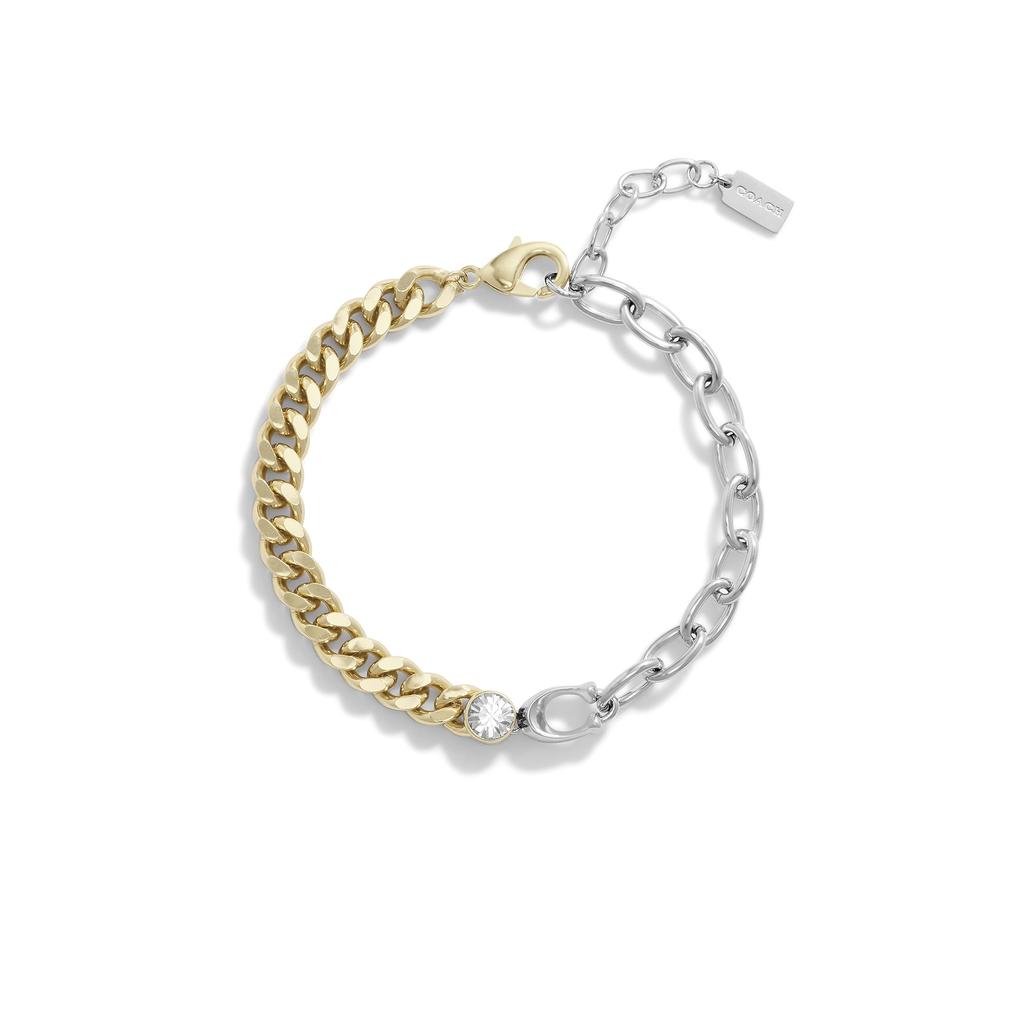 Coach Women's Signature Mixed Chain Bracelet, One Size, Metal, No Jewels
