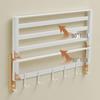 Yi Pan Foldable Double Towel Rack, Space Aluminum with Beech Wood White Style