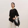Less Loose Fit Cotton Mid-Sleeve T-Shirt
