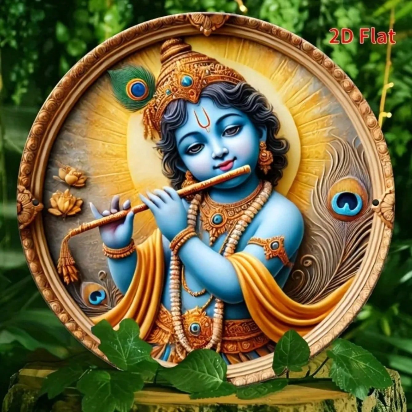 Krishna Painting Modern Metal Tin Wall Art Living Room Decor разноцветный