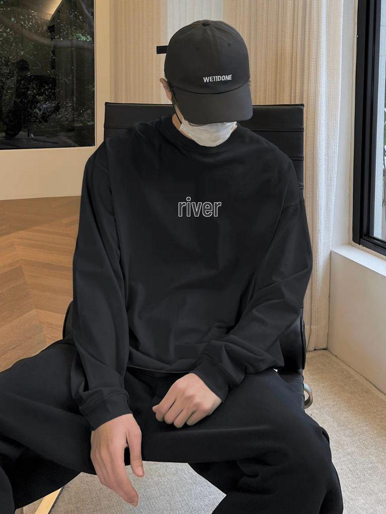 ESSENTIALS Co-Branded Three-Stripe Football Print Unisex Long-Sleeve Cotton Base Layer T-Shirt