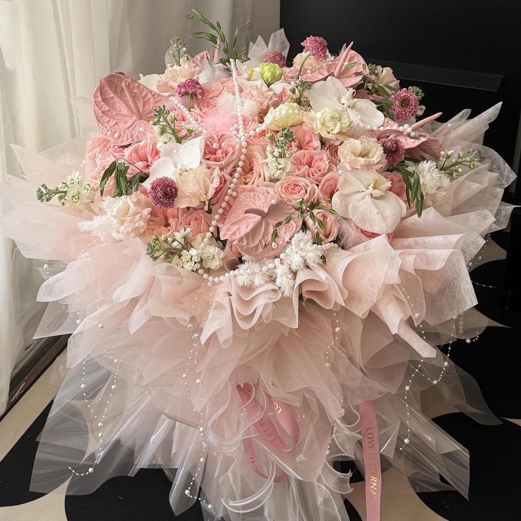 Lychee Mix Bouquet with Eternal Flower Soap for Girlfriend or Bestie - Ideal Birthday Gift