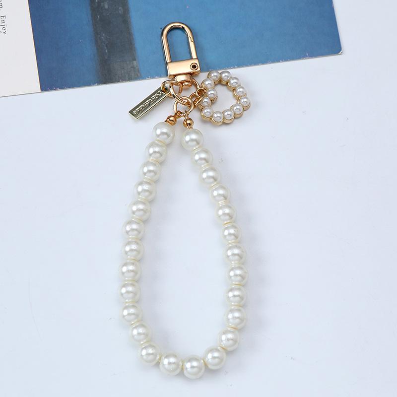 Korean Pearl Shell Keychain & Retro Beaded Bracelet Lanyard