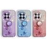 OnePlus Turbo6 ACE6 Phone Case: Electroplated Transparent Cover with Rhinestones and Floral Design