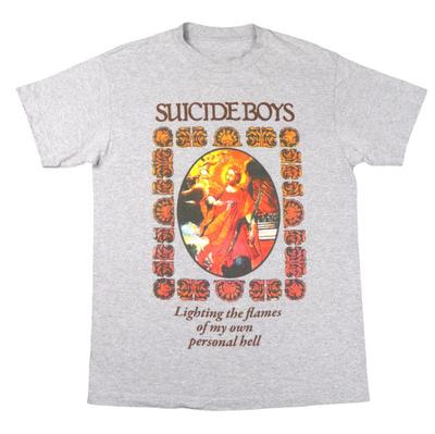 SuicideBoys G59 Shirt Herren Medium Grau Lighting The Flames Grafik T $uicideboy$