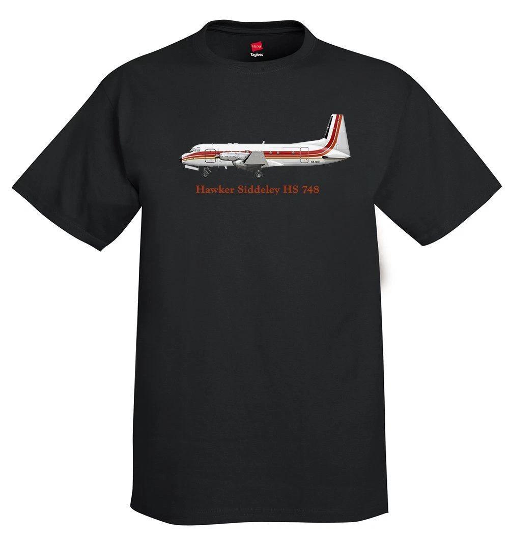 Футболка с изображением самолета Hawker Siddeley HS 748 - Персонализированная с вашим номером N# S
