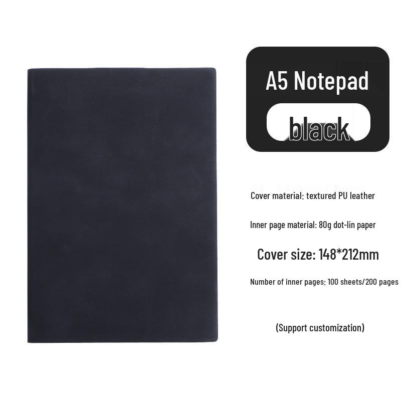 A5 Custom Logo Business Notebook | Soft Leather, Thickened, Buckle Diary with Gift Box