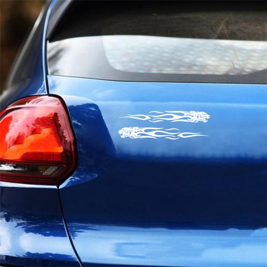 1Pair Stylish Tiger Flame Self-adhesive Car Sticker Truck Body Reflective Decal