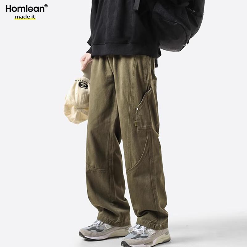 Homlean Men's American Style Cotton Loose Cargo Pants HS60