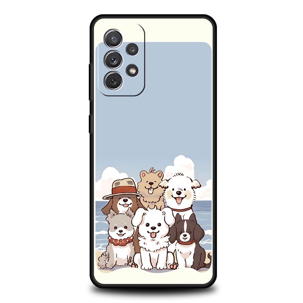 Süßer Cartoon Hund Katze Fahrzeug Hülle für Samsung A57 A37 A51 A71 A21S A17 A15 A25 A41 A23 A33 A53 A73 A07 A05S A13 A35 A55 5G Cover