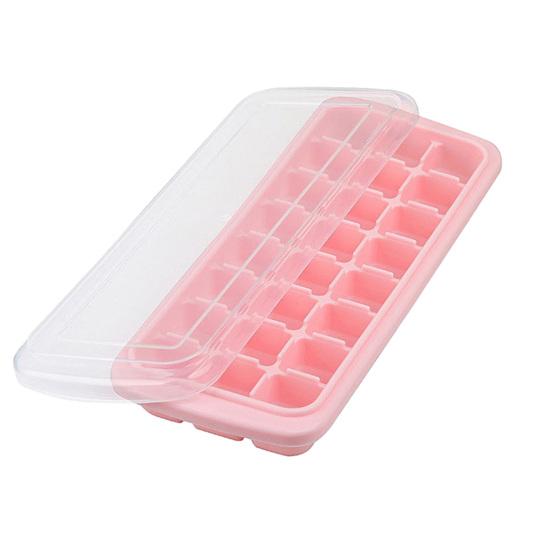 Silicone Ice Cube Tray with Lid 24/36-Cavity Food-Grade Mold for Freezer Easy-Release Leak-Proof Stackable Bar Party Supplies