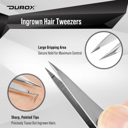 DUROX Ingrown Hair Tweezers / Splint Removal Tweezers / Fine-Tip Tweezers | Ultra-Fine Precision Tip (Pointed/Fine) | Sharp-Tipped Tweezers