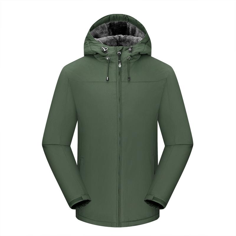 Fleece Jacket Men's and Women's Winter Outdoor Fleece Thickened Jacket Men's Casual One-piece Hooded Jacket