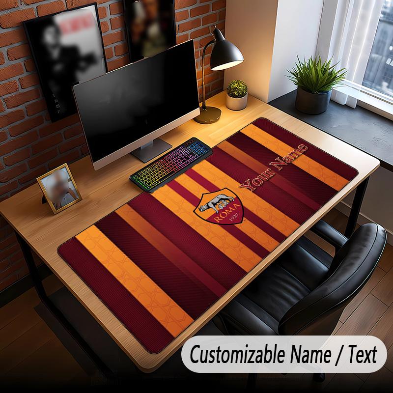 Large Mouse Pad AS Roma FC Print Custom Name Text Desk Mat for Office Gaming