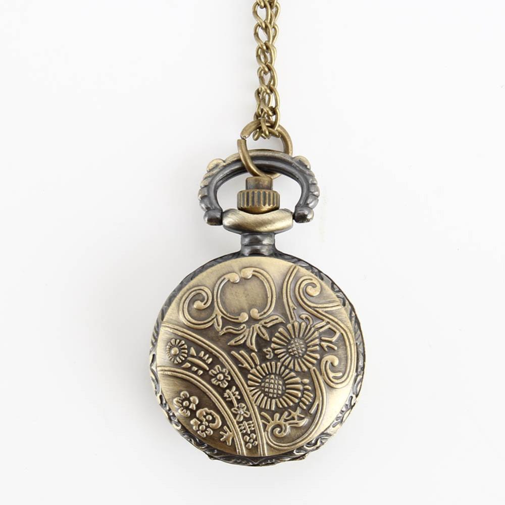 Fashion Women Quartz Pocket Watch Alloy Hollow Out Butterflies Vintage Sweater Chain Necklace Pendant Clock Gifts