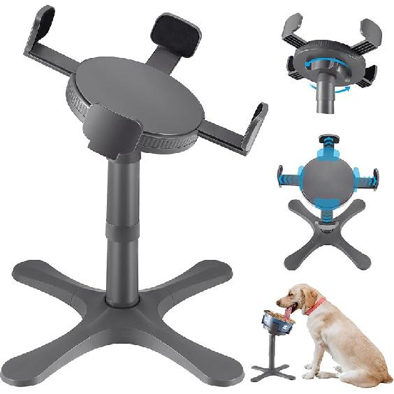 Dog Bowls Elevated Adjustable Stand, Raised Bowl with 3 Heights & Tilted Feeding Stand, Compatible with Various Bowls, for Medium & Large Breeds (1
