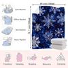 Winter Snowflake Blanket - Dark Blue Background with Intricate White Snowflakes & Whimsical Dots, Soft Cosy Printed Throw for