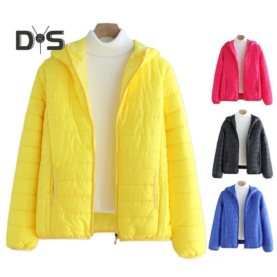 Fall Winter Women Jacket Thick Padded Warm Windproof Soft Zipper Closure Loose Cardigan Hooded Long Sleeve Lady Down Coat
