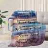 Religious Prayer Digital-printed Polyester Bedroom Velvet Flannel Soft Sofa Cover Blanket Fleece Soft Sofa Cover Blankets