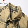 Pierre Cardin Men's Summer Plaid Pure Cotton Short Sleeve Shirt