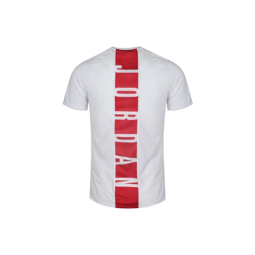 Jordan T Shirts Men's White Crew Neck Moderate Straight Fit 889714-102