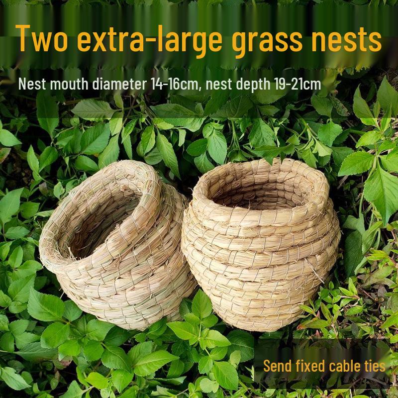 Straw-Woven Bird Nest: Parrot, Budgie, Cockatiel, Quail Sleep and Play Toy