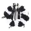Halloween Kranz Totholz Plastikschädel Schwarz Weiße Blumen Deko Accessoire für Party Spukhaus