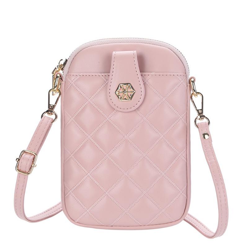 New women's mobile phone bag fashion rhombus messenger bag zipper large capacity shoulder bag women