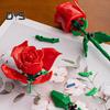 1 Set Building Block Rose Branch DIY Handmade Colorful Flower Block Assembly Toy Plastic Floral Plants Decoration Kids Adults Girls Gift