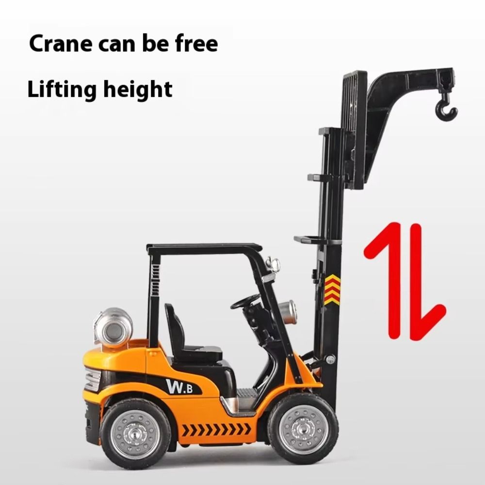 Warehouse Lift Truck Simulation Crane Toy Diecast Metal Engineering Vehicle Models  For Children