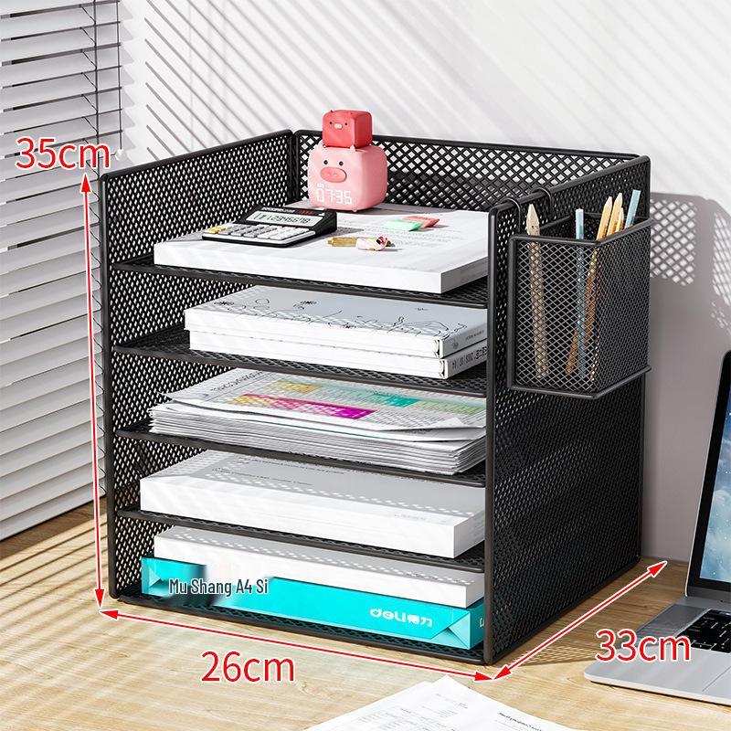 Multi-Layer Metal Desktop File Rack and Document Holder