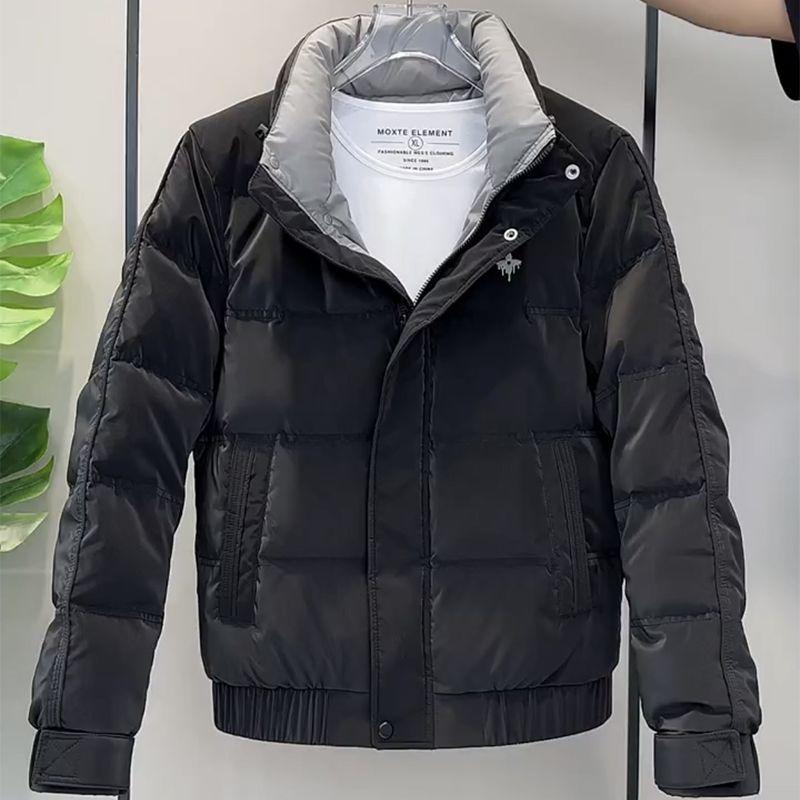 Korean Style Slim Fit Men s Stand Collar Winter Down Jacket M: 90-105 lbs