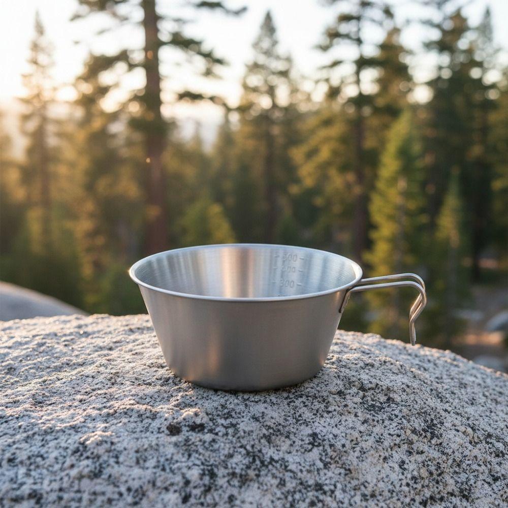 Stainless Steel Camping Cup Lightweight Portable Bowl Durable Sierra Cup  Backpacking