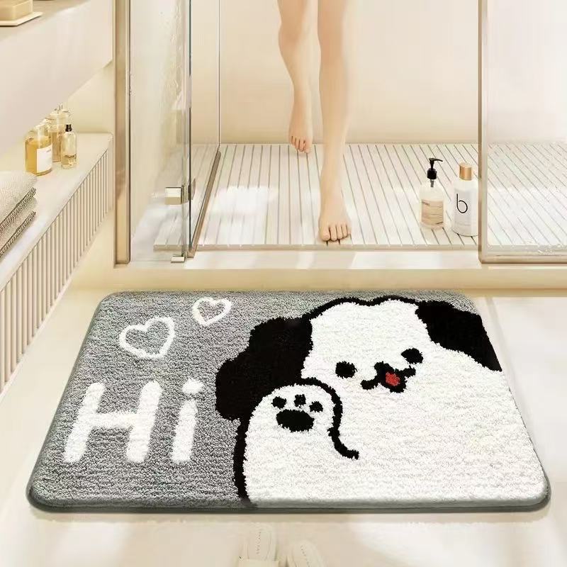 Modern Minimalist Cashmere Skin-friendly Floor Mat, Comfortable and Soft Non-slip Bathroom Floor Mat for Shower Rooms