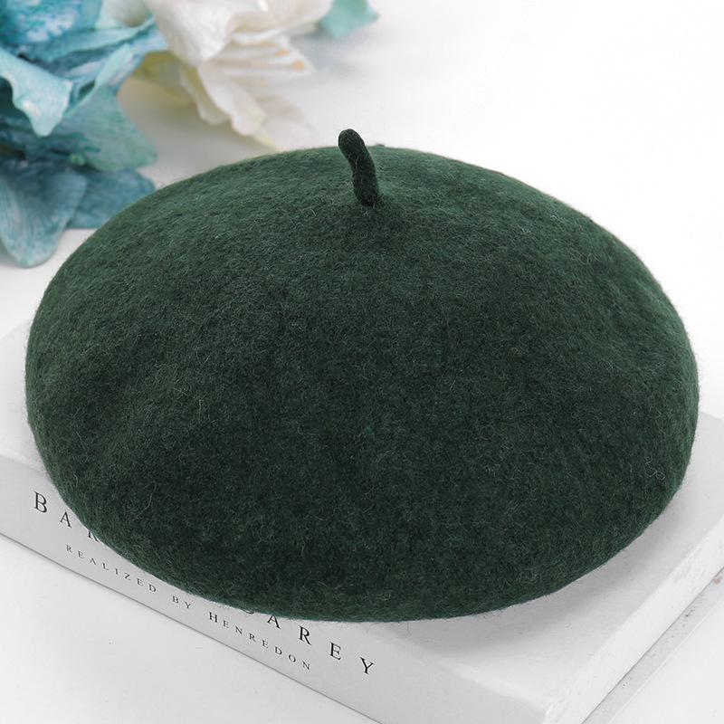 Autumn and Winter Women's Wool Woolen Beret Student Art Painter Hat Pumpkin Hat