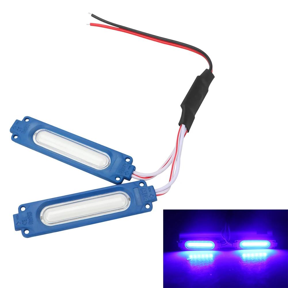 Universal 2Pcs LED Warning Light Modification Module Waterproof Injection Molded Design Strobe Module for Car Motorcycle Light