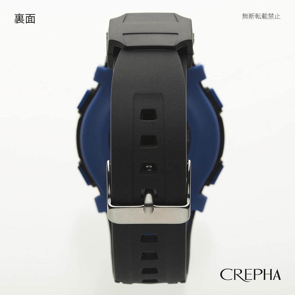 CREPHA Digital Solar Urethane Men's Watch, Radio-Controlled, Powered, Strap, Black, F-63-498BK
