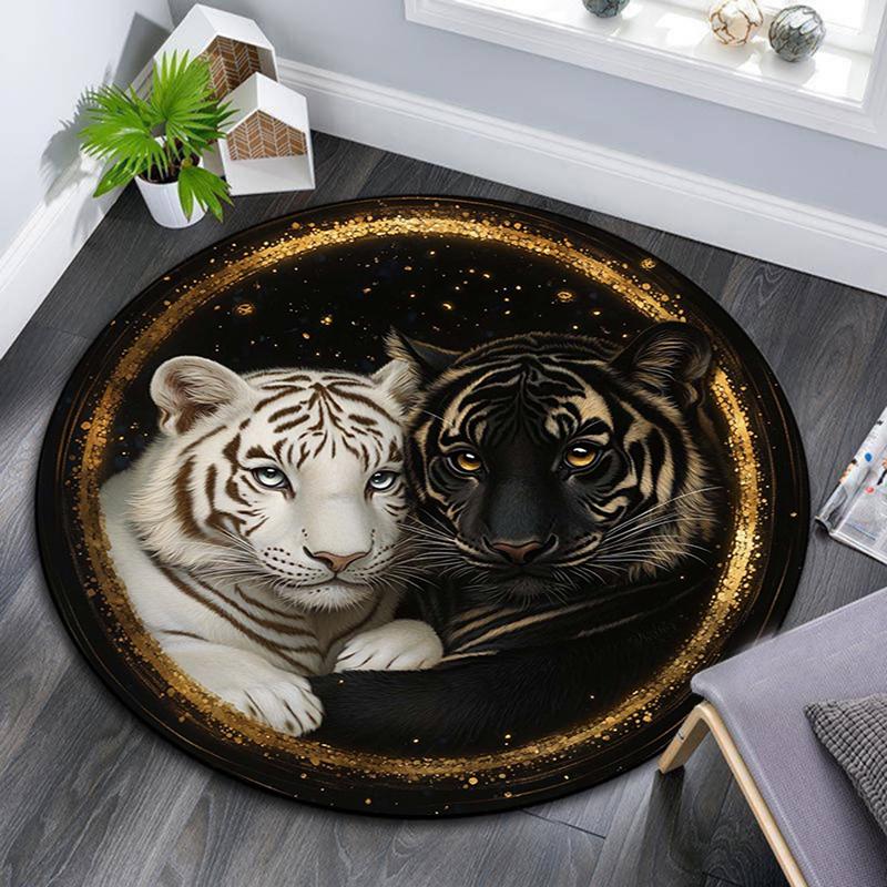 Cartoon Print Round Area Rug,Carpet Rug for Living Room Bedroom Sofa Playroom Decor,Non-slip Floor Mat